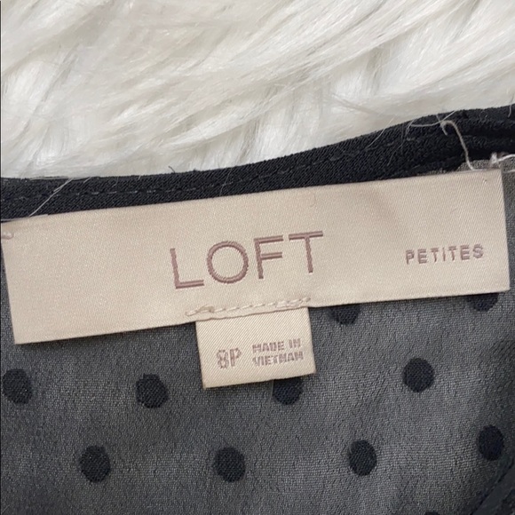 Loft Petites Black Dress, Sheer at Neck w/ ruffle - Picture 8 of 12